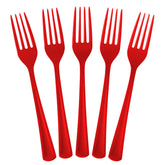 Heavy Duty Red Plastic Forks | 50 Count
